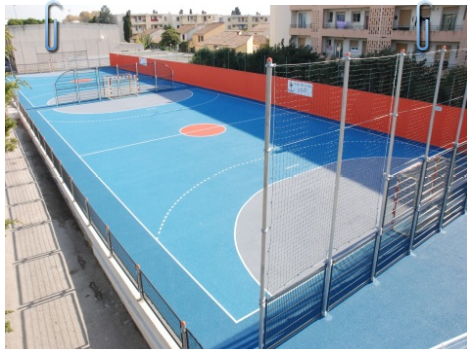 Dalle de sol sport extérieur  Basketball, Tennis, Volleyball, Multisp 